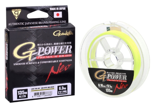 Obrázek G-Power Premium Braid Neo Fluo-Žlutá 135m, 0.09mm