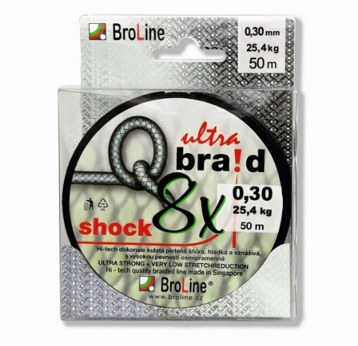 Obrázek BroLine Q braid 8x SHOCK 50m, 0.25mm 19.7kg
