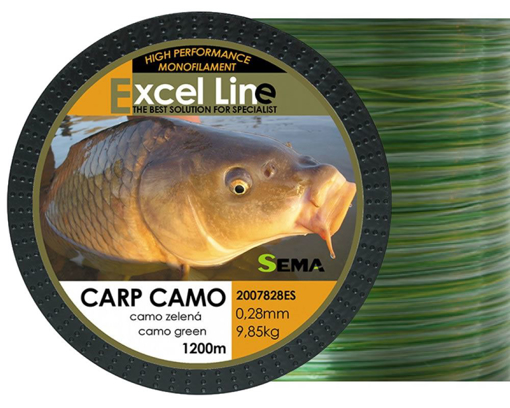 Image sur Sema Excel Line Carp Camo zelený 1200m, 0.30mm