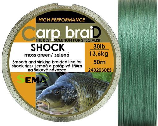 Obrázek Sema Carp braiD Shock 50m, 40lbs/18.2kg
