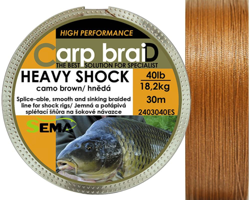 Obrázek Sema Carp braiD Heavy Shock 30m, 60lbs/27.2kg