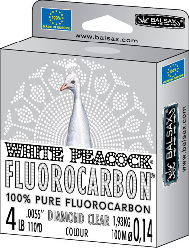 Obrazek Balsax White Peacock Fluorocarbon 50m 0.40mm