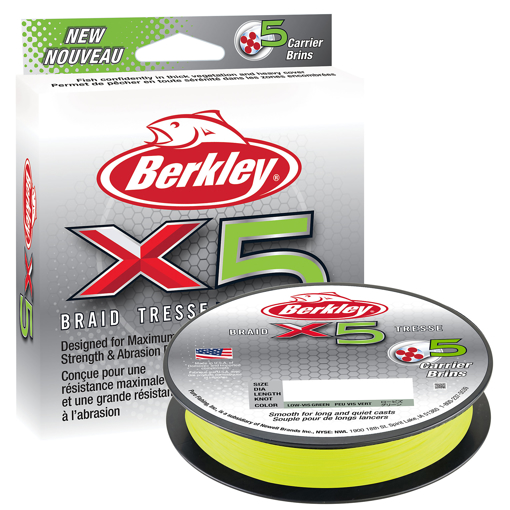 Image sur Berkley X5 Braid Flame Green 150m, 0.25mm 27.0kg