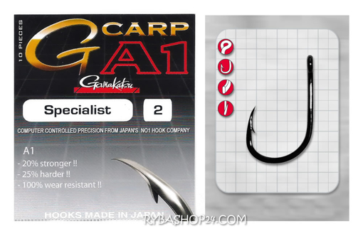 Obrazek Gamakatsu A1 G-Carp Specialist Hook, vel.8