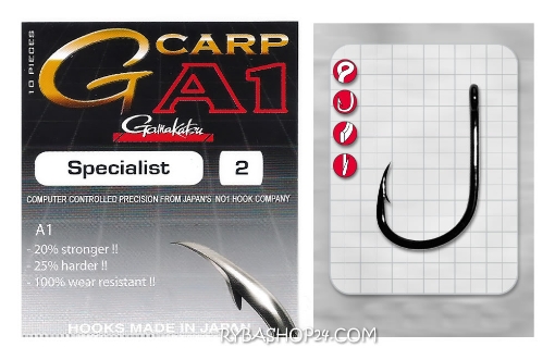 Obrázek Gamakatsu A1 G-Carp Specialist Hook, vel.8