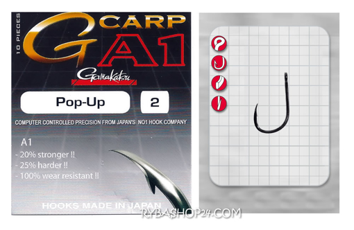 Picture of Gamakatsu A1 G-Carp Pop-Up Hook, vel.8