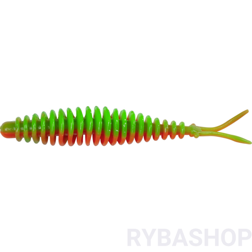 Bild von T-Worm V-Tail Sýr 6.5cm, neonová zelená/oranžová