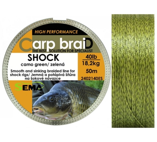 Obrázek Sema Carp braiD Shock Camo 50m 40lbs/18.2kg