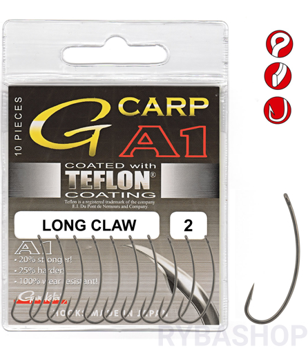 Gamakatsu G-Carp A1 PTFE Long Claw Hook #2