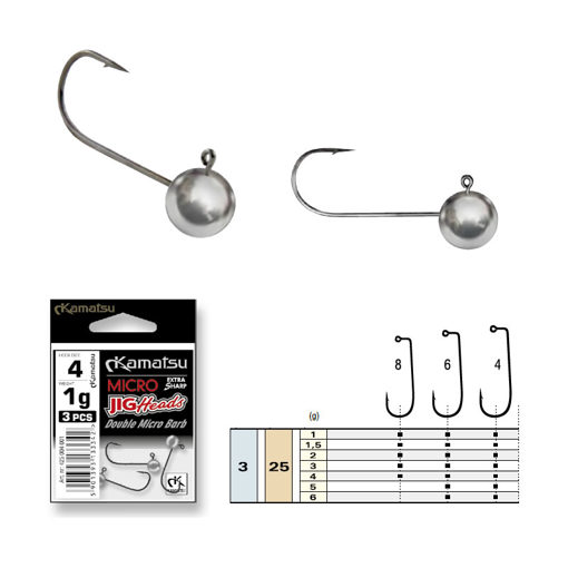 Obrázek Jig hlavička Kamakatsu Extra MICRO #8 4.0g (3ks)