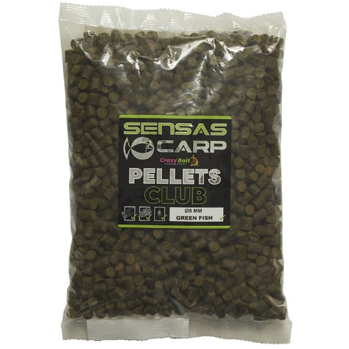 Obrázek Pelety Sensas Club Green Fish 1kg 8mm