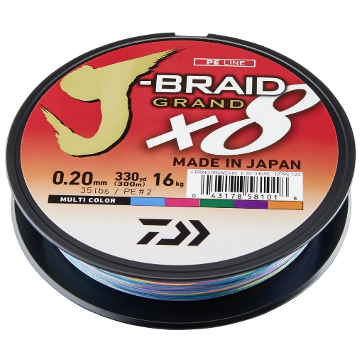 Daiwa J-Braid Grand X8 Multicolor 150m 0.22mm 19.5kg