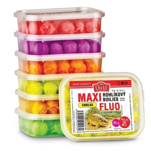 Rohlíkový boilies Maxi Fluo 20mm 65g Švestka