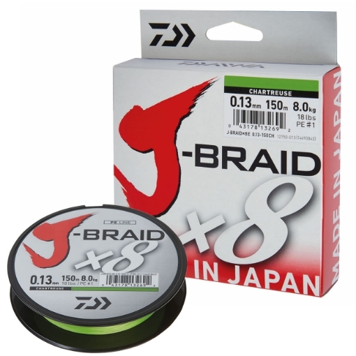 Daiwa J-Braid X8 Chartreuse 150m 0.18mm 12.0kg
