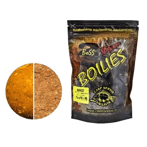 Boilies Boss2 20mm s příchutí manga, ideální pro lov ryb.