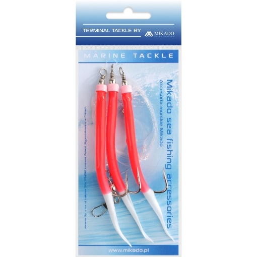 Obrázek Mikado Sea Set - Gummi Makk Rig 3x4/0 Červená