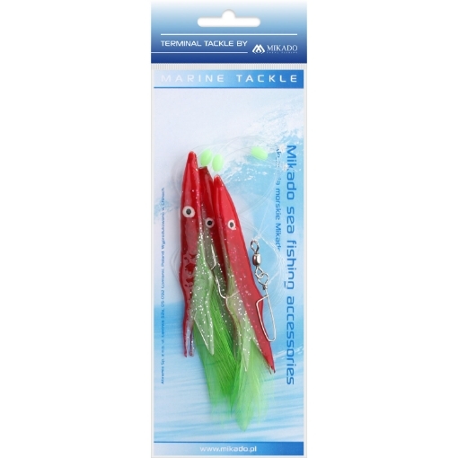 Obrázek Mikado Sea Set - Belona Rig 12cm 3x1/0 Červená Zelená