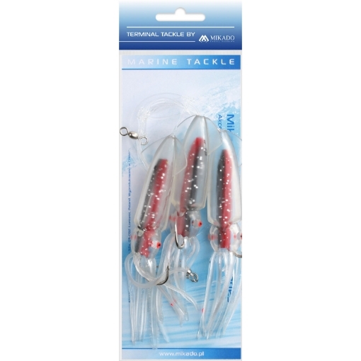 Obrázek Mikado Sea Set - Squid Rig 12cm 3x6/0 Červená Černá