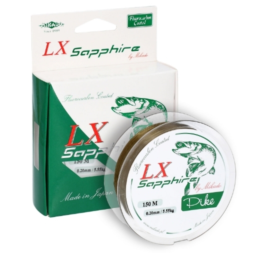 Vlasec na dravce Mikado LX Sapphire Pike 150m - o průměru 0.25mm s nosností ryby 8.40kg