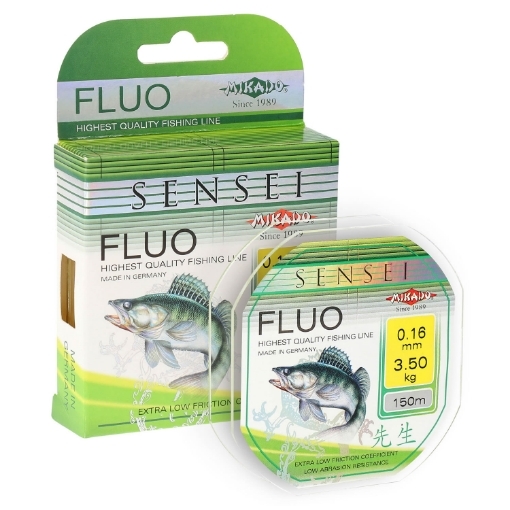 Svítivý vlasec fluo žluté barvy Mikado Sensei Fluo 150m - 0.24mm 6.50kg