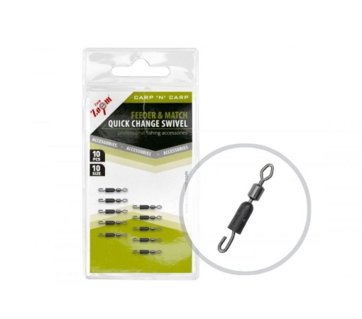 Picture of Carp Zoom Quick Change Swivel with Sleeve 10pcs Size 10