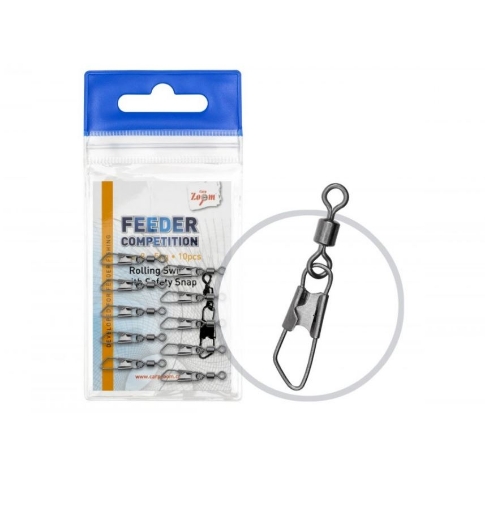Picture of Carp Zoom Rolling Swivel with Safety Snap FC - 10 pcs / Size 8
