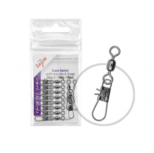 Picture of Carp Zoom Crane Swivel with Interlock Snap - 10 pcs / Size 8
