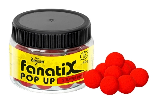 Picture of Carp Zoom Fanati-X Pop Ups 40g 16mm Strawberry