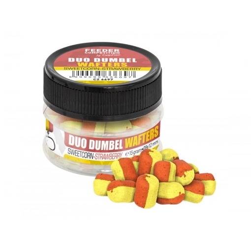 Picture of Carp Zoom Duo Dumbells Wafters 15g 10x14mm Corn-Strawberry