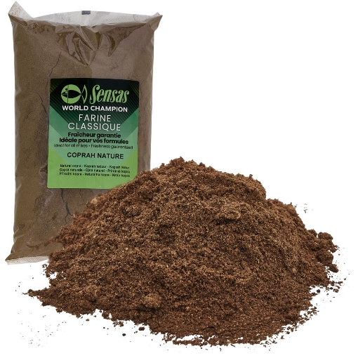 Čistá kokosová kopra Sensas Coprah Nature pro odlehčení vnadící směsi, 1kg.