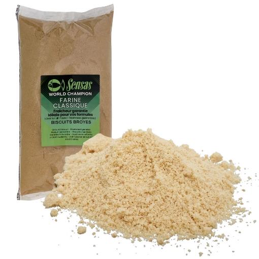 Kvalitní mleté sušenky Sensas Biscuits Broyes jako základní komponenta do vnadících směsí, 1kg.