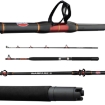 Robustní celokovově osazený loďový prut PENN Warfare II Boat Rod 1.83m 30-50lb na těžké pilkrování.
