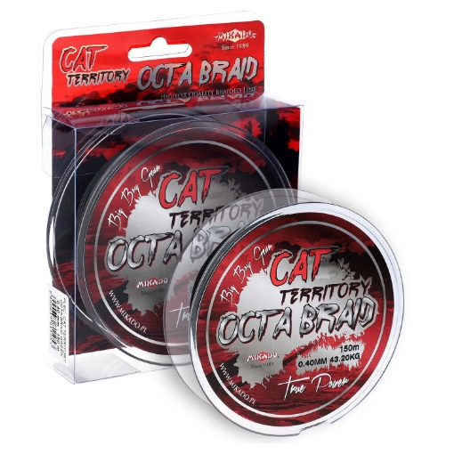 Mikado 8-pramenná sumcová pletená šňůra Cat Territory Octa Braid průměr 0,50mm nosnost 53,3kg návin 150m zelená