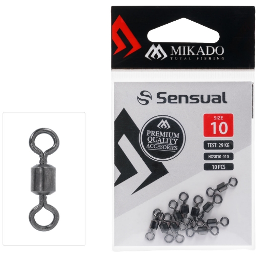 Mikado pevnostní rybářský obatlík typu Rolling velikost 4 s nosností 38kg balení 10 kusů