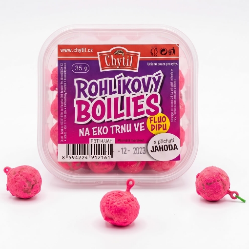 Image sur Rohlíkové boilies na EKO trnu Fluo Jahoda 14mm