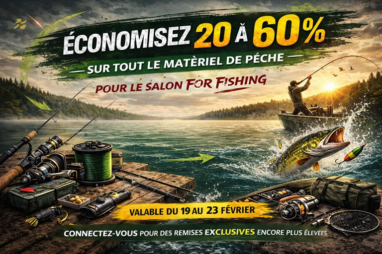 Discounts of 20-60% on all fishing gear